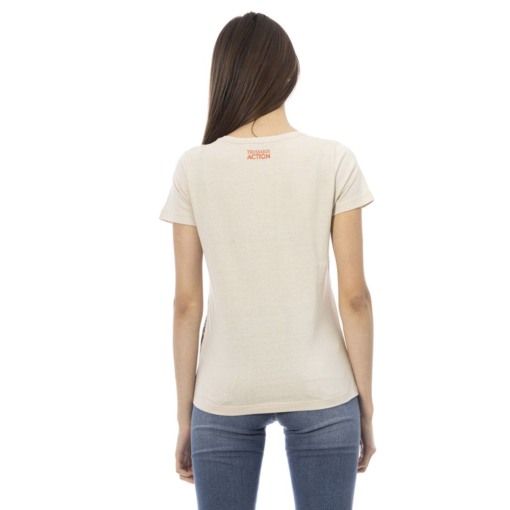 Beige Cotton Tops & T-Shirt