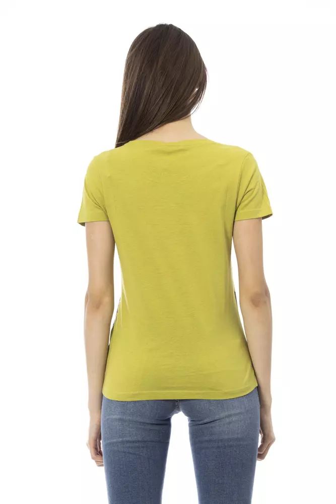 Trussardi Action Chic Green Short Sleeve Round Neck Tee