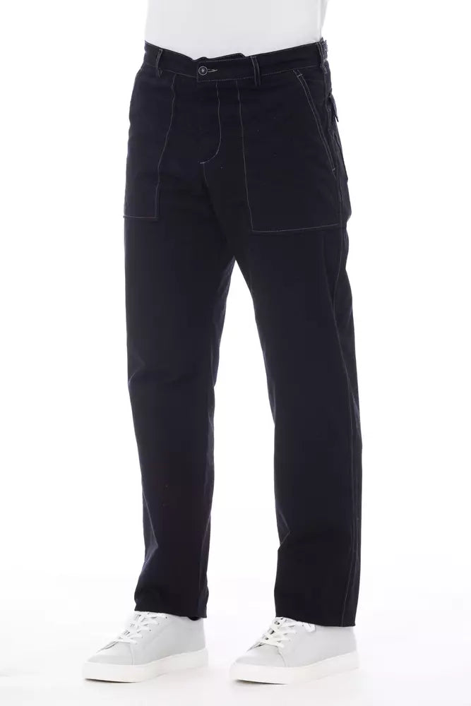 Alpha Studio Blue Cotton Jeans & Pant