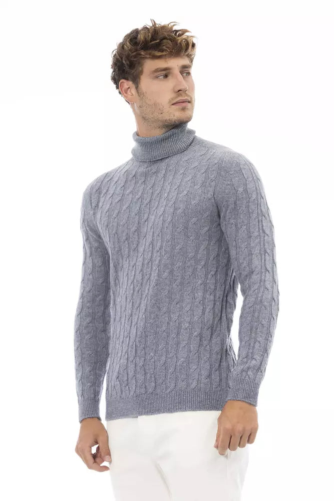 Alpha Studio Light Blue Viscose Sweater