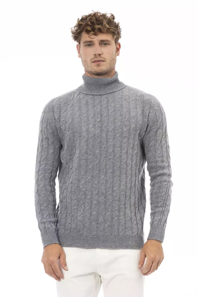 Alpha Studio Gray Viscose Sweater