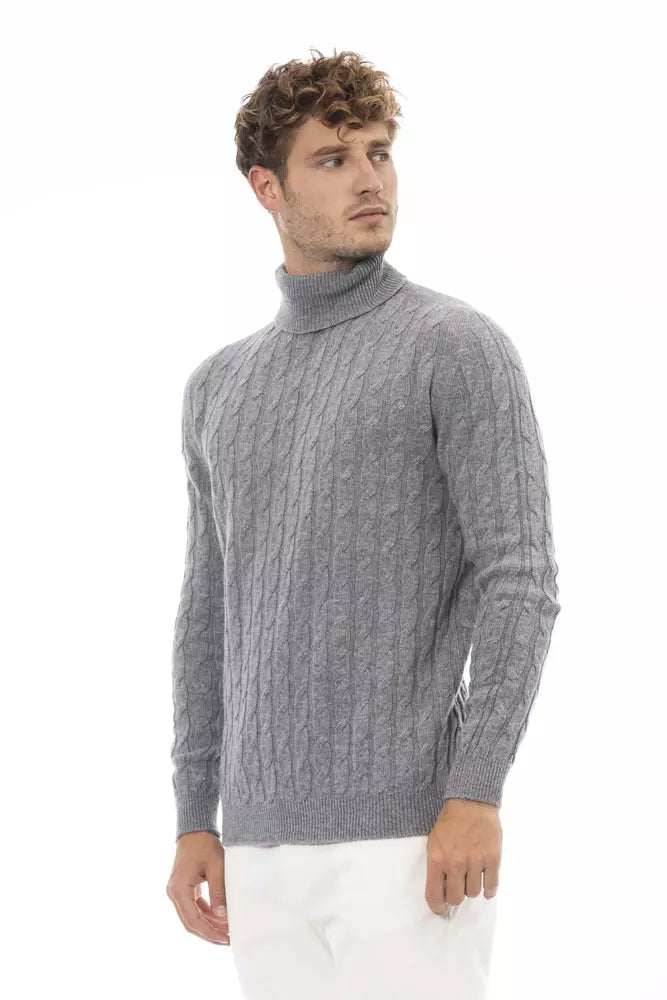 Alpha Studio Gray Viscose Sweater