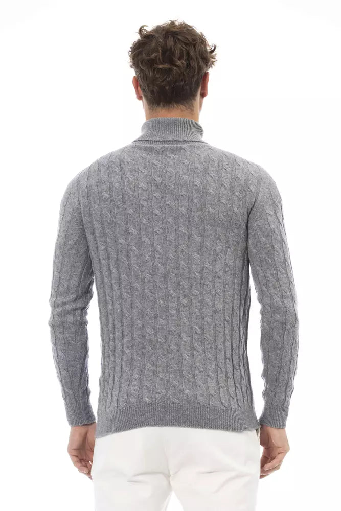 Alpha Studio Gray Viscose Sweater