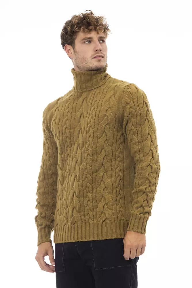 Alpha Studio Brown Wool Sweater