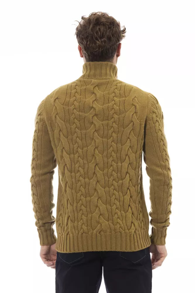 Alpha Studio Brown Wool Sweater