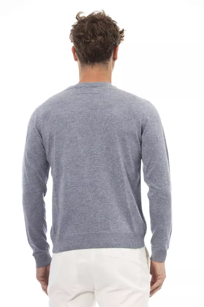 Alpha Studio Light Blue Viscose Sweater