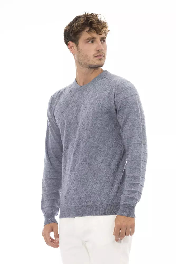 Alpha Studio Light Blue Viscose Sweater