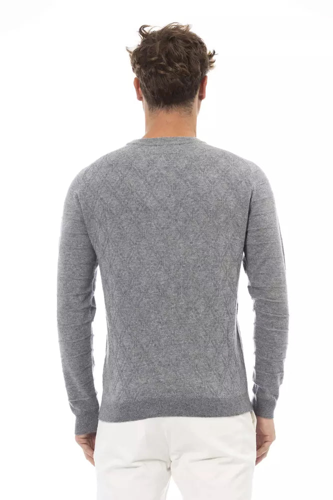 Alpha Studio Gray Viscose Sweater