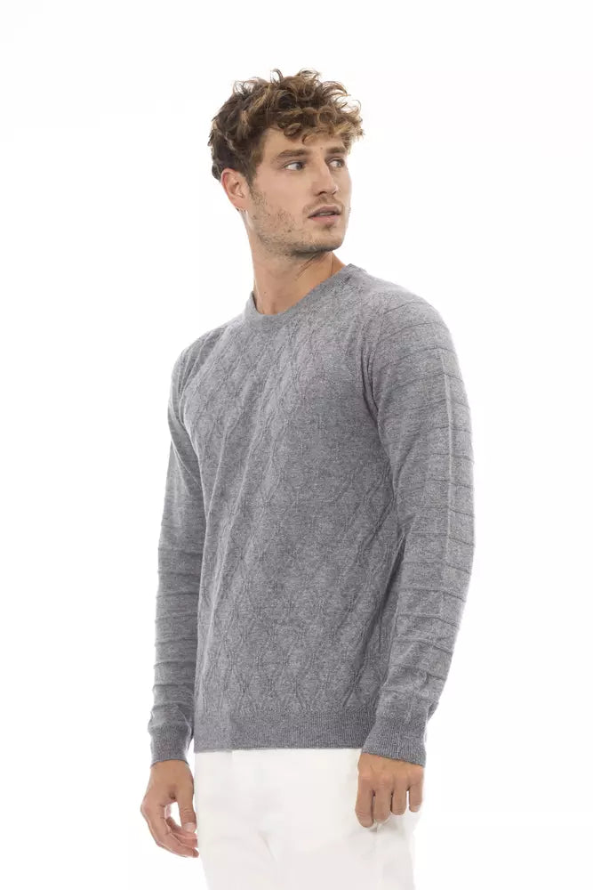 Alpha Studio Gray Viscose Sweater