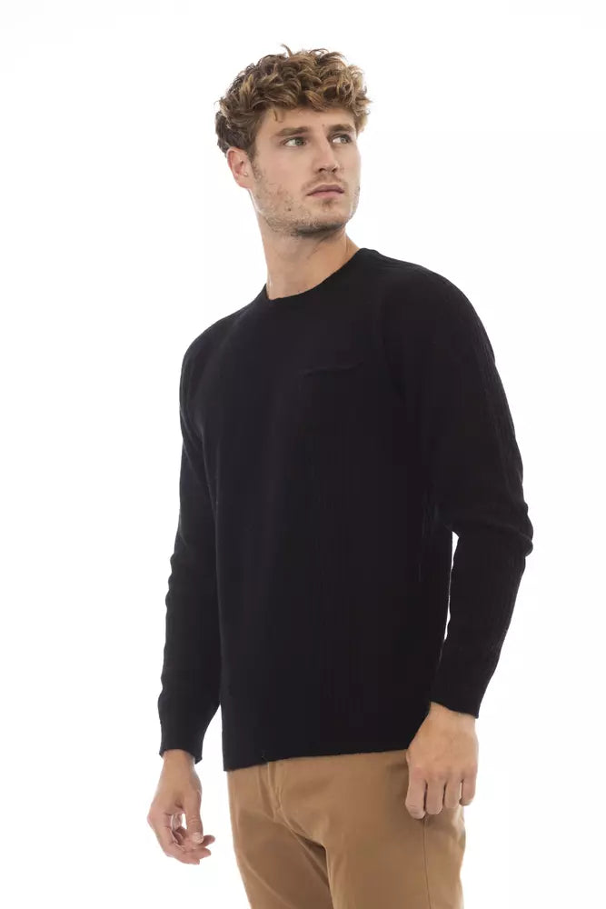 Alpha Studio Black Viscose Sweater