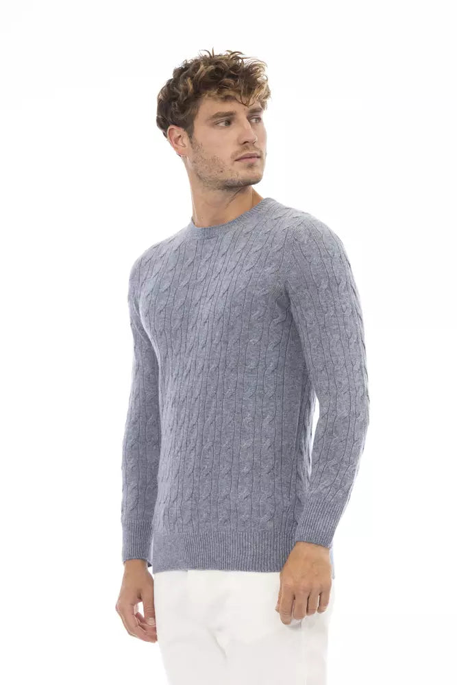 Alpha Studio Light Blue Viscose Sweater