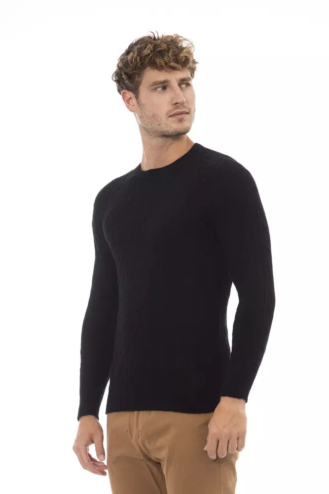 Alpha Studio Black Viscose Sweater