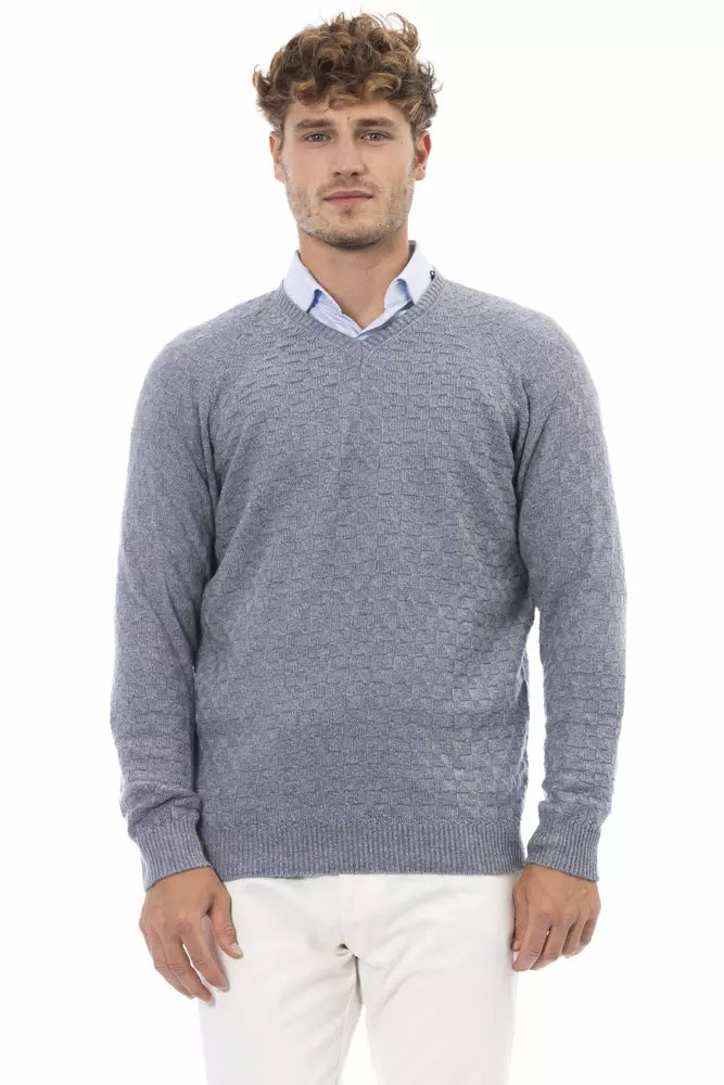 Alpha Studio Light Blue Viscose Sweater