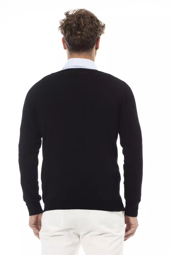 Alpha Studio Black Viscose Sweater