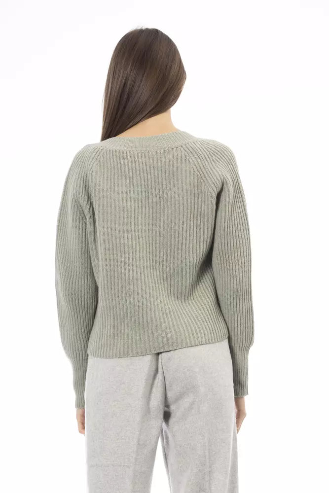 Alpha Studio Green Wool Sweater