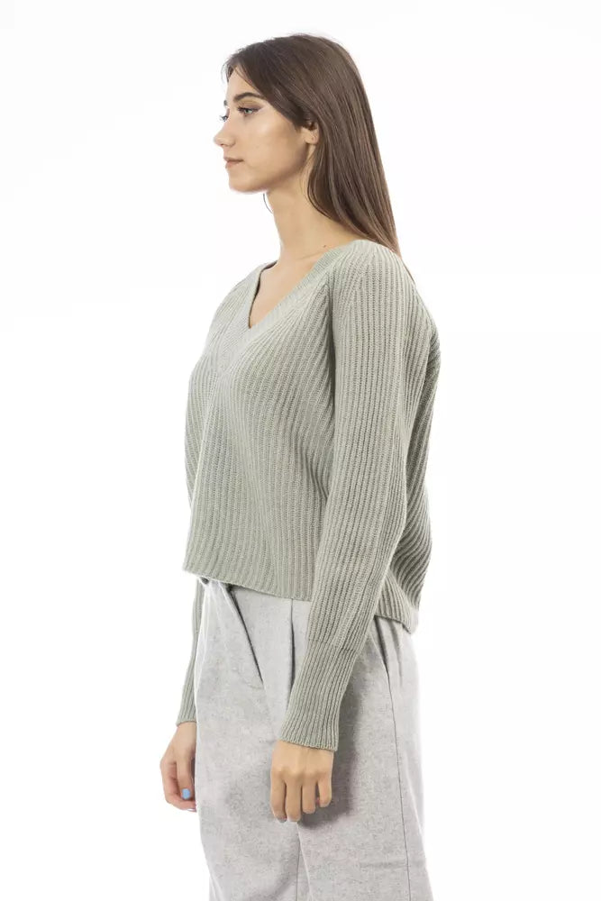 Alpha Studio Green Wool Sweater