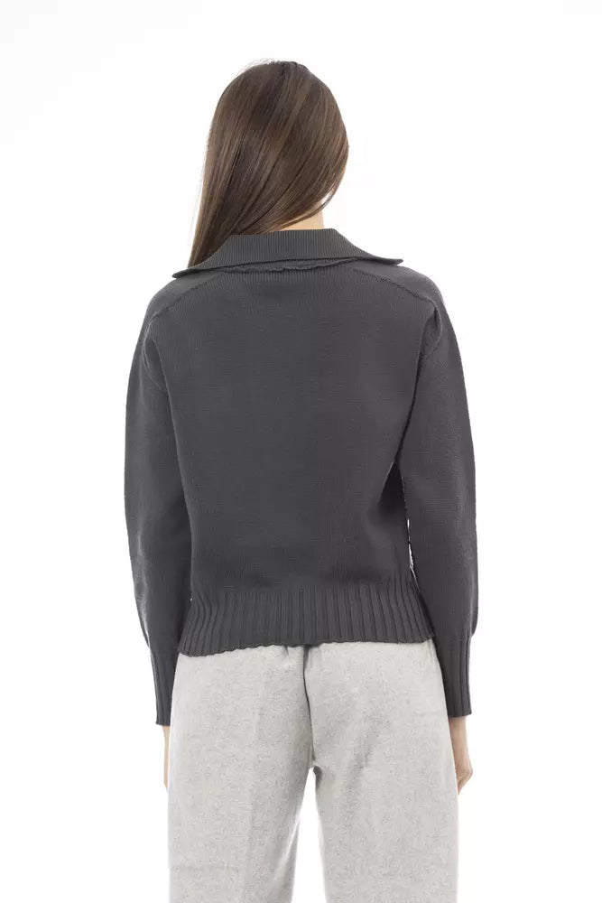 Alpha Studio Green Wool Sweater