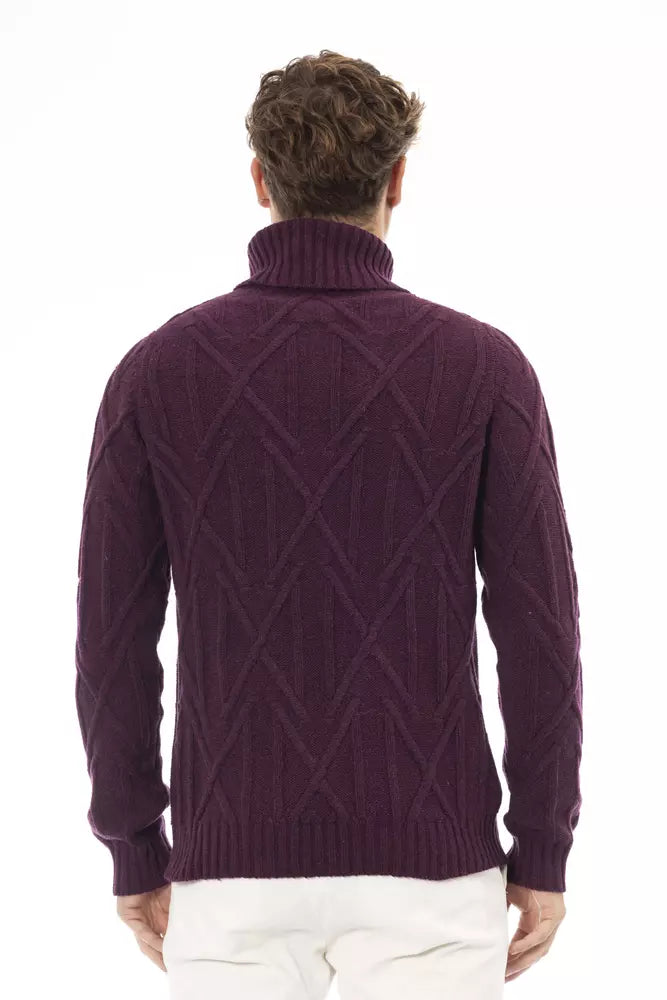 Alpha Studio Purple Merino Wool Sweater