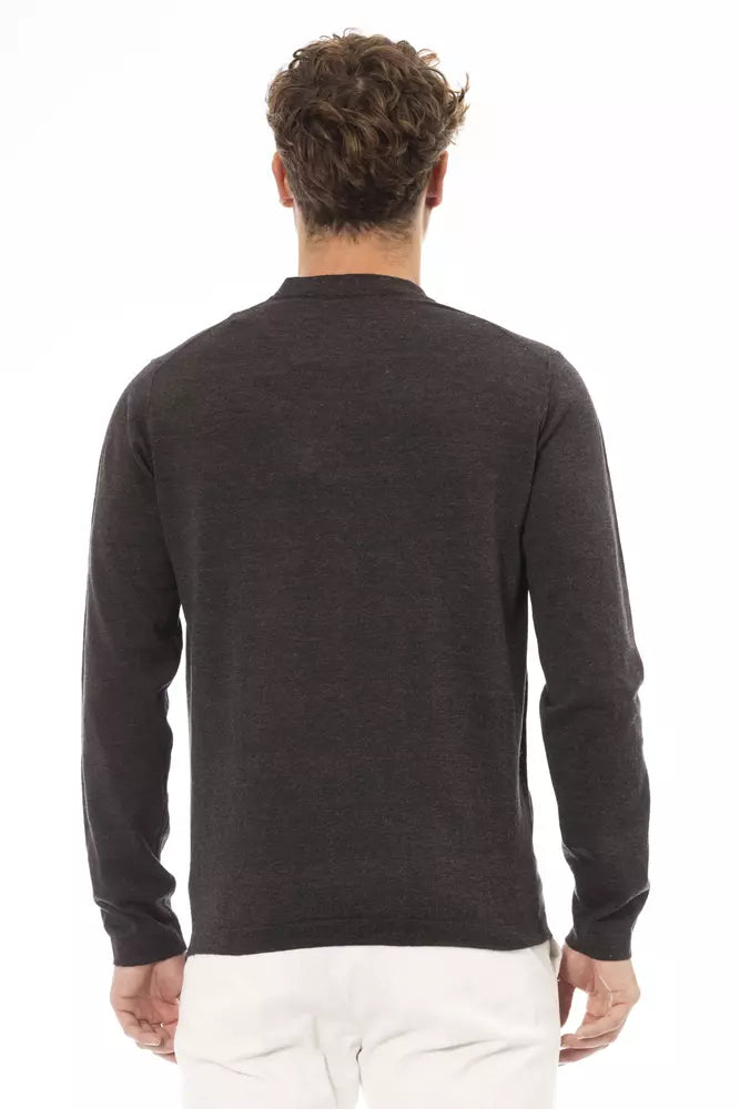 Alpha Studio Brown Cotton Sweater