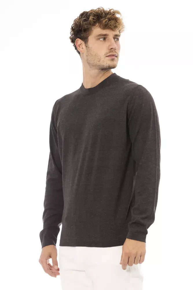 Alpha Studio Brown Cotton Sweater