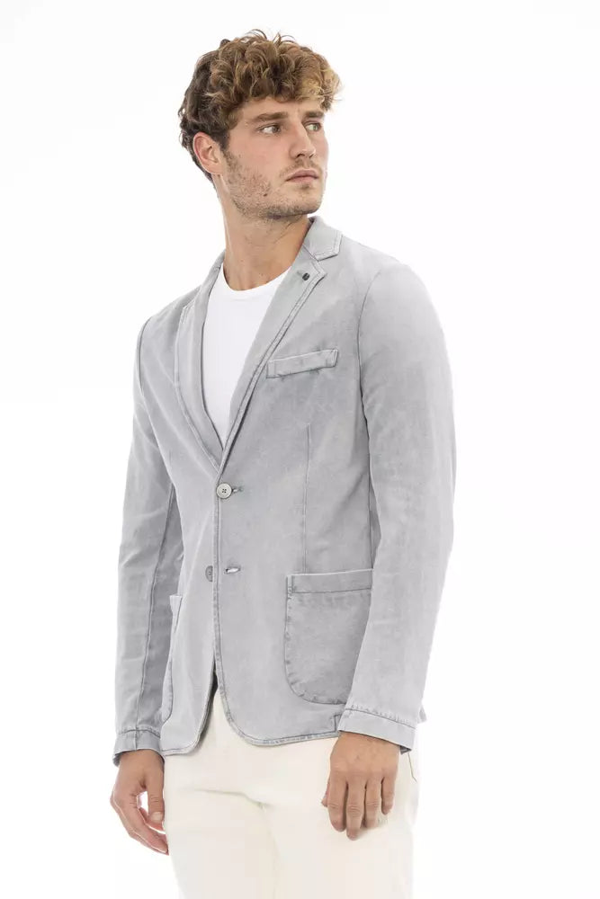 Distretto12 Gray Cotton Blazer