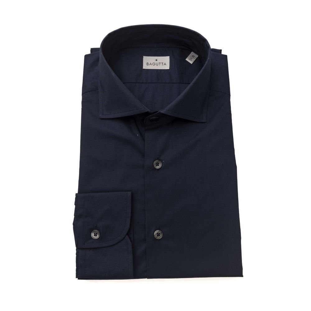 Bagutta Blue Cotton Shirt