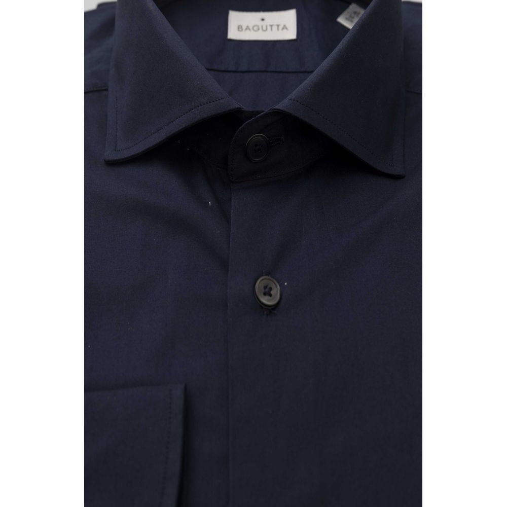 Bagutta Blue Cotton Shirt