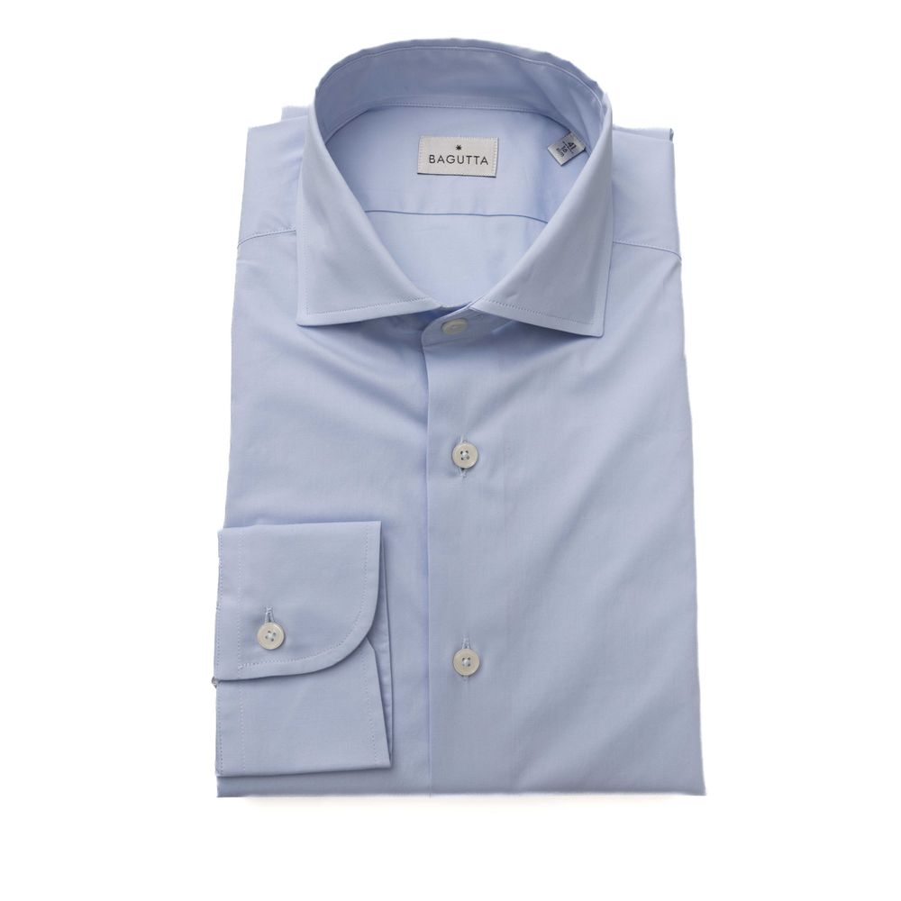 Bagutta Light Blue Cotton Shirt