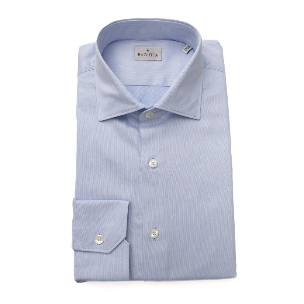 Bagutta Light Blue Cotton Shirt