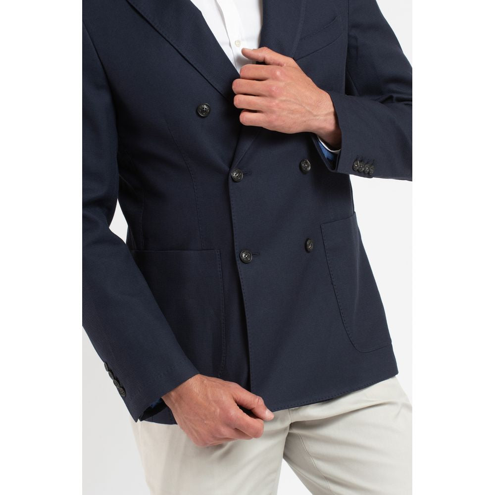 Trussardi Blue Virgin Wool Blazer