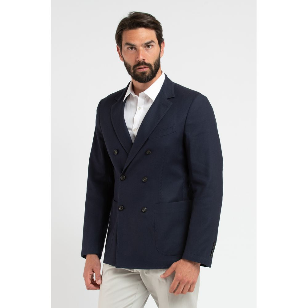 Trussardi Blue Virgin Wool Blazer