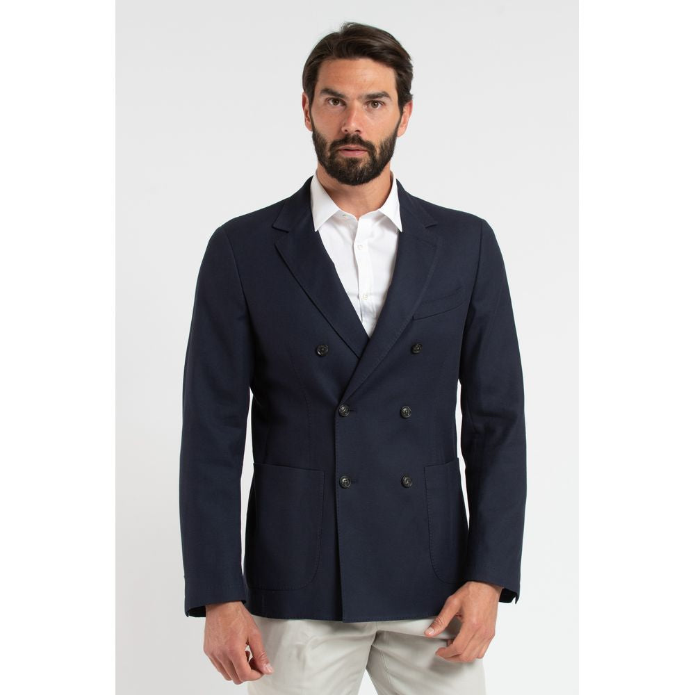 Trussardi Blue Virgin Wool Blazer