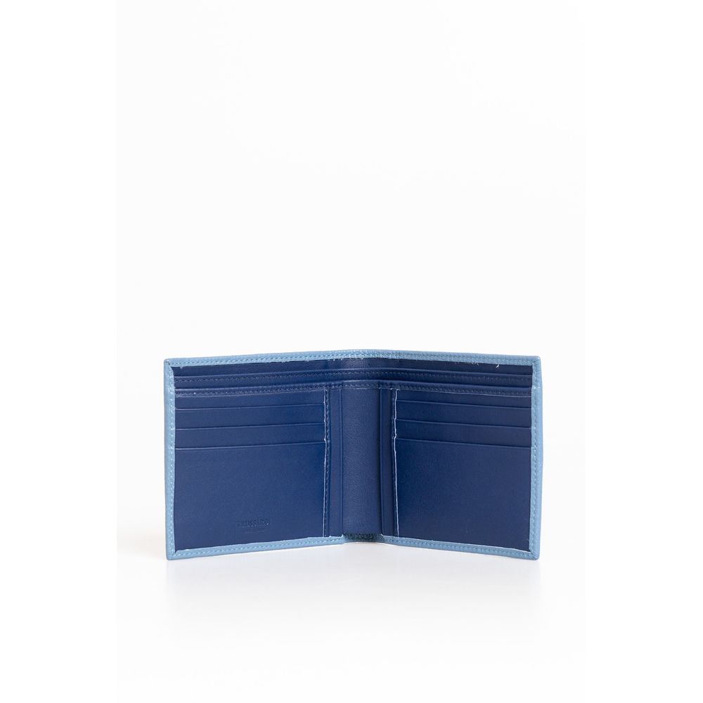 Trussardi Light Blue Leather Wallet