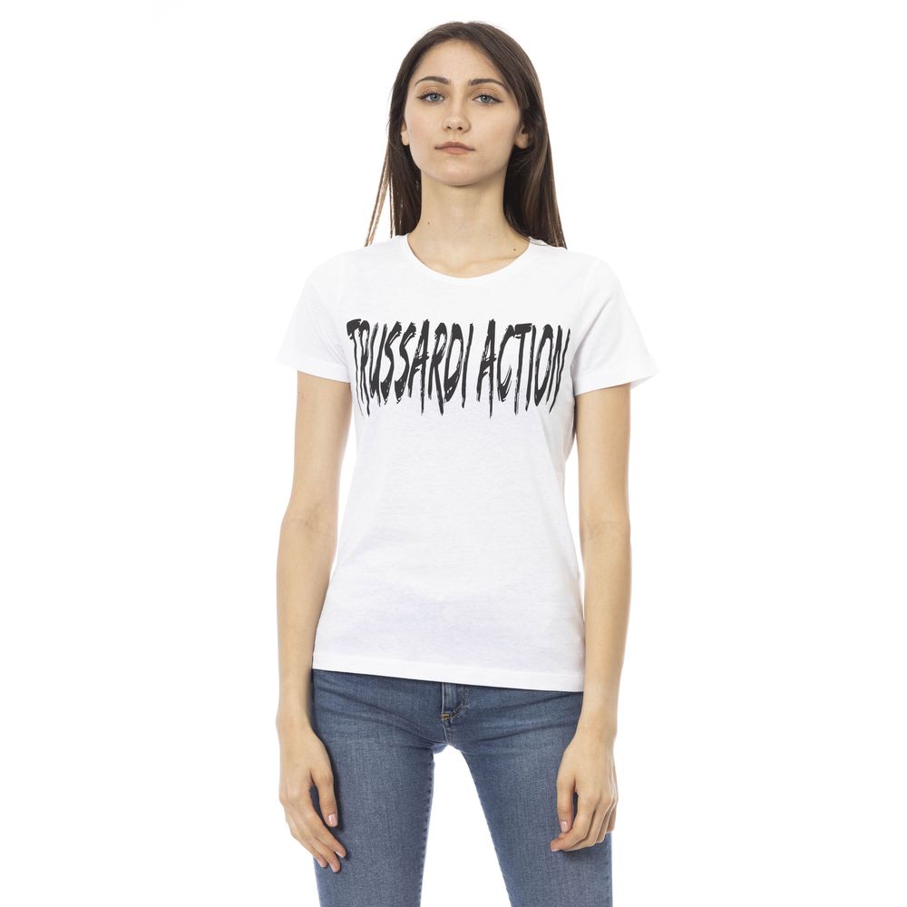 Trussardi Action White Cotton Tops & T-Shirt