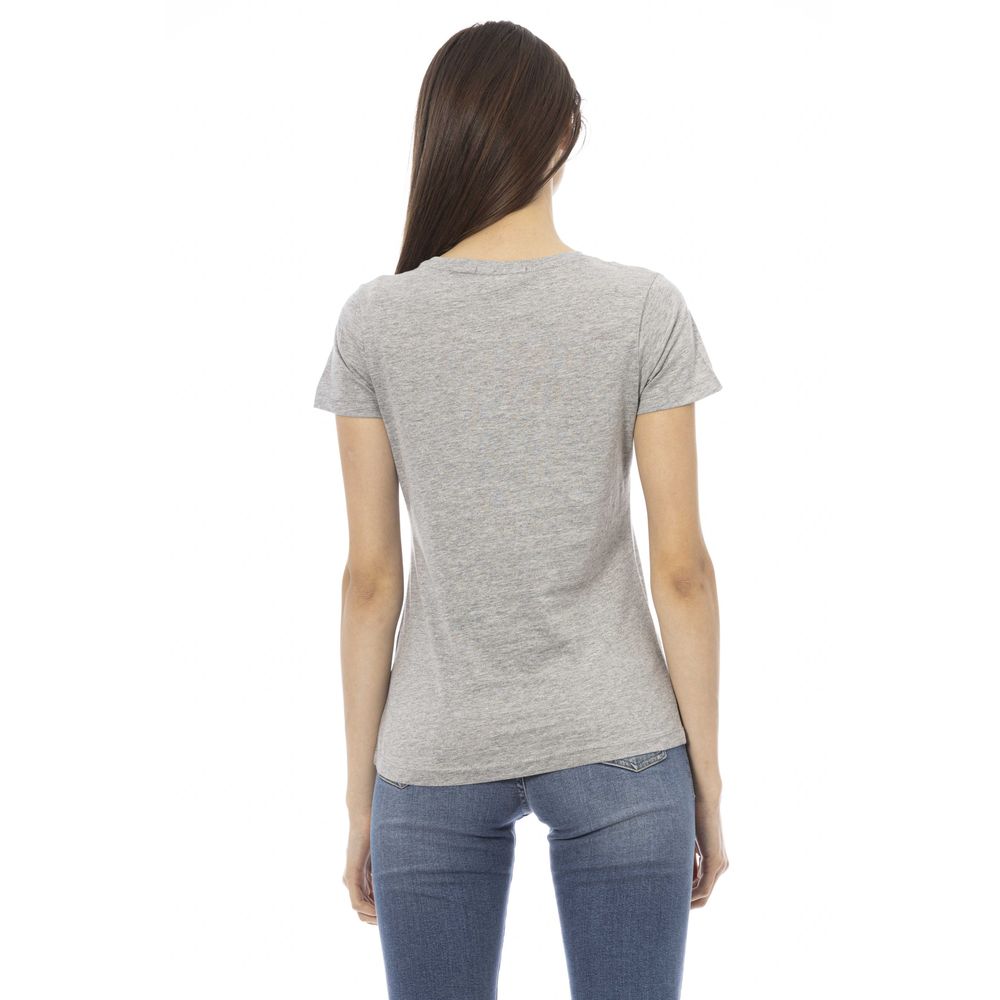 Trussardi Action Gray Cotton Tops & T-Shirt