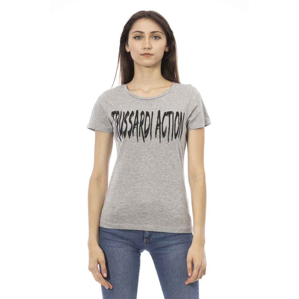 Trussardi Action Gray Cotton Tops & T-Shirt