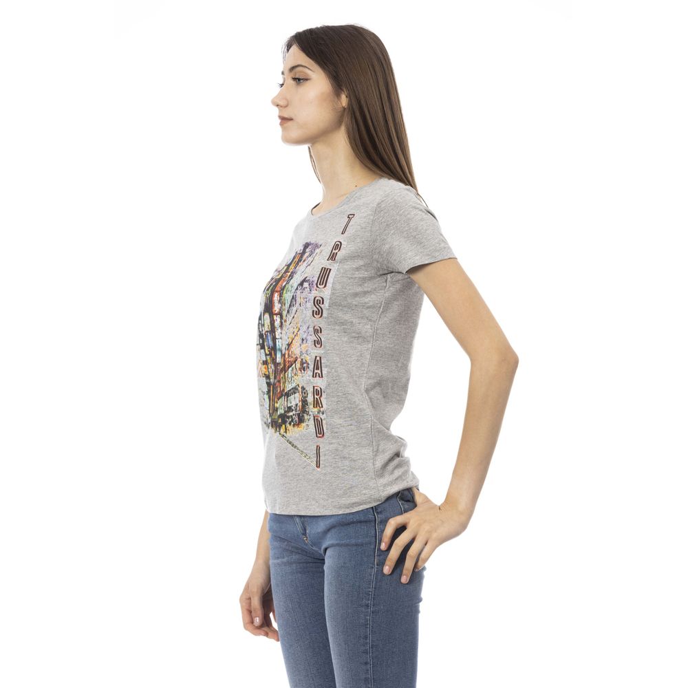 Trussardi Action Gray Cotton Tops & T-Shirt