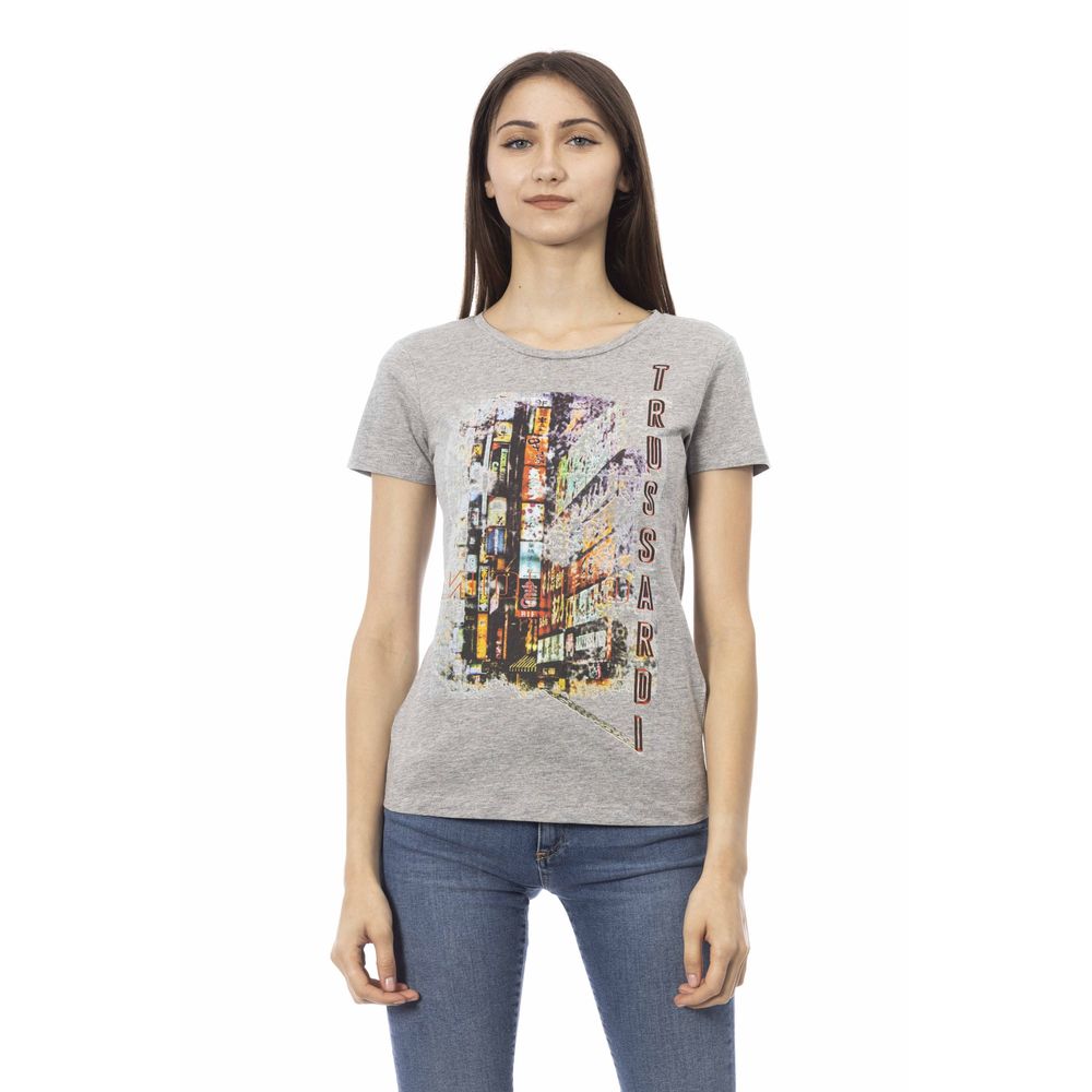 Trussardi Action Gray Cotton Tops & T-Shirt