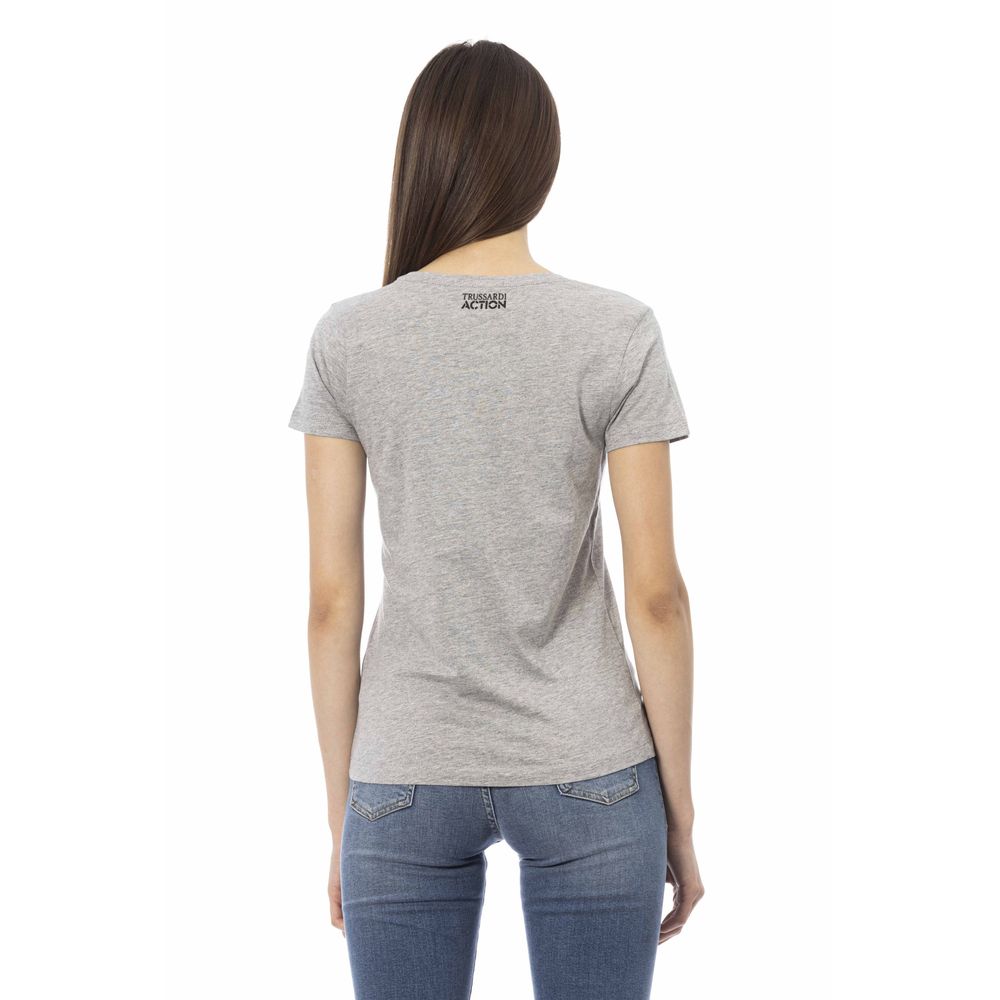 Trussardi Action Gray Cotton Tops & T-Shirt