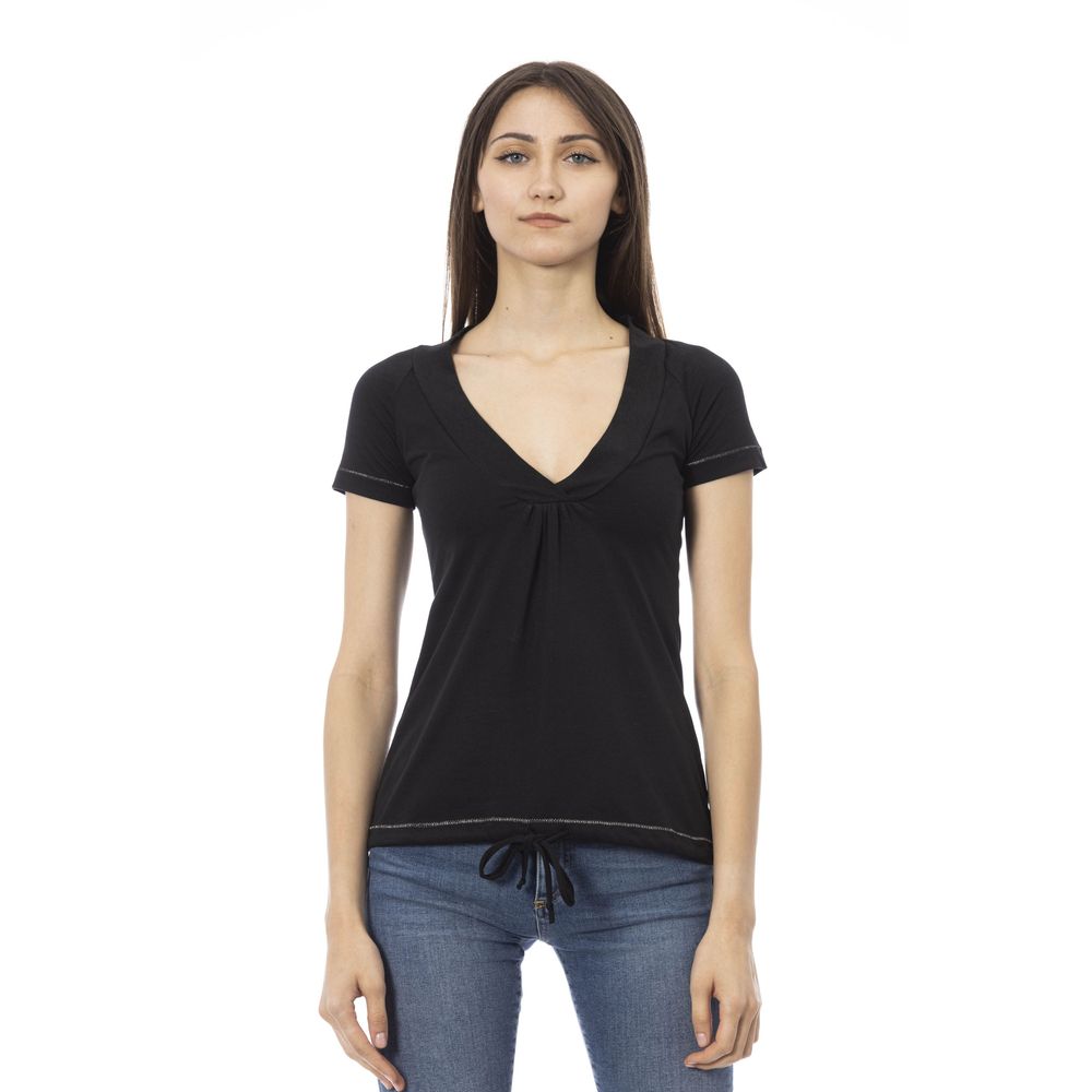 Trussardi Action Black Cotton Tops & T-Shirt