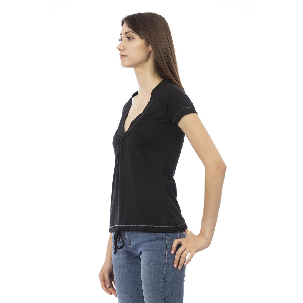 Trussardi Action Black Cotton Tops & T-Shirt