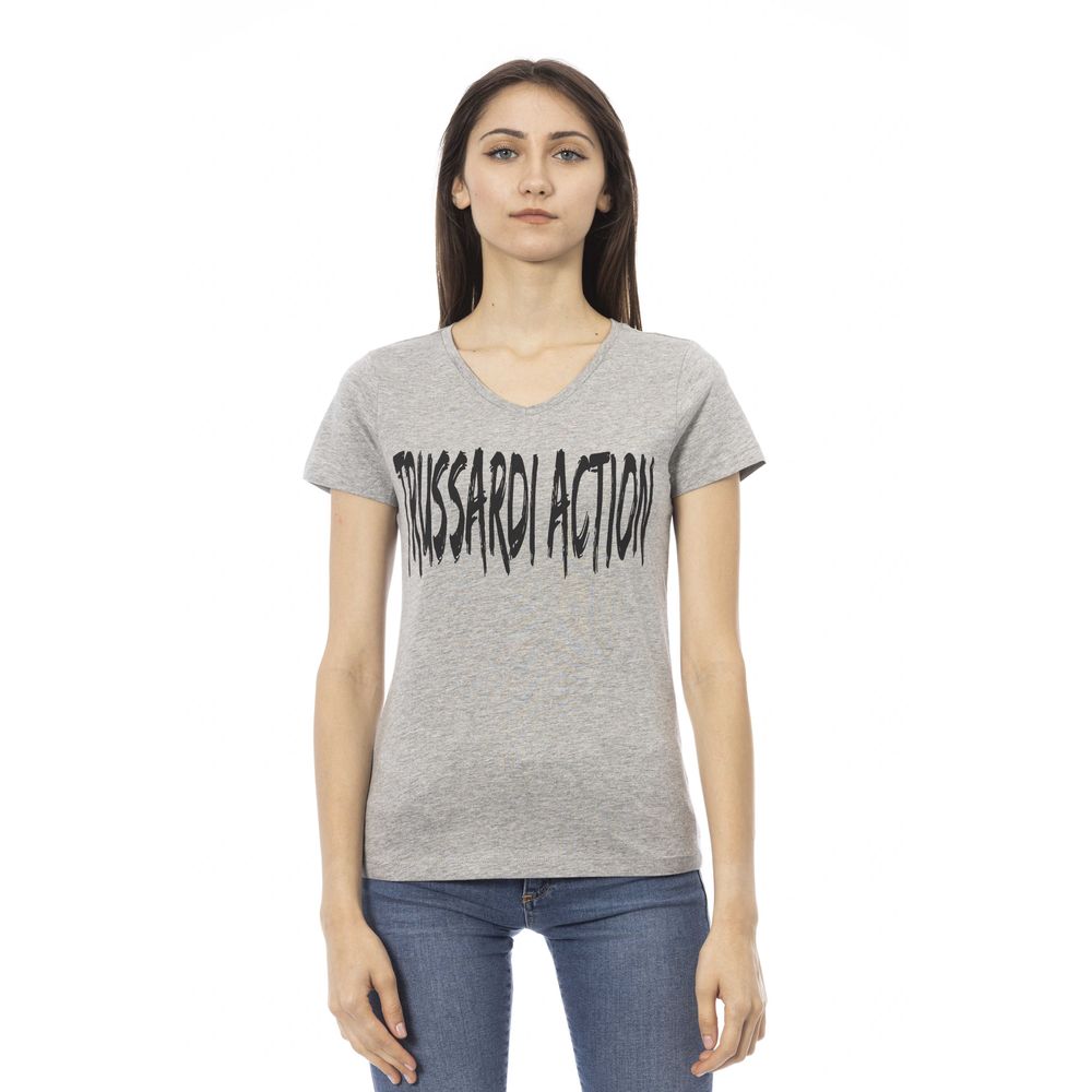 Trussardi Action Gray Cotton Tops & T-Shirt