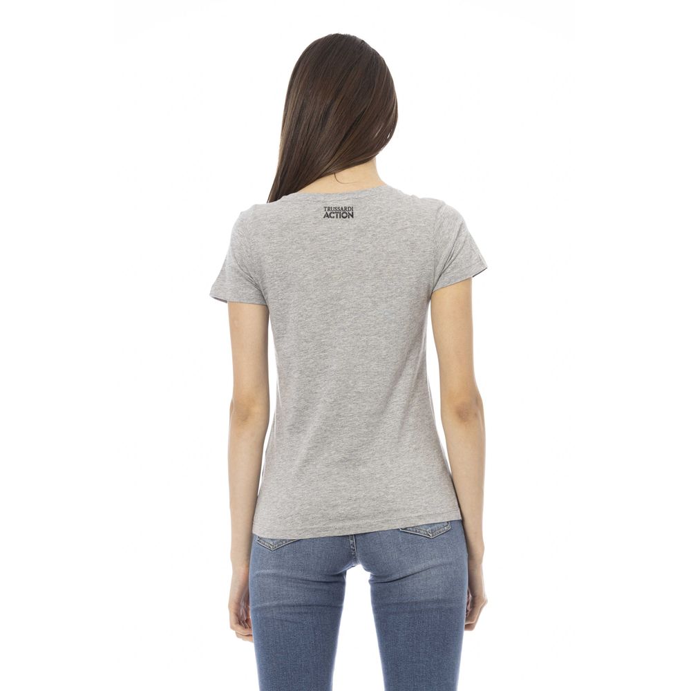 Trussardi Action Gray Cotton Tops & T-Shirt