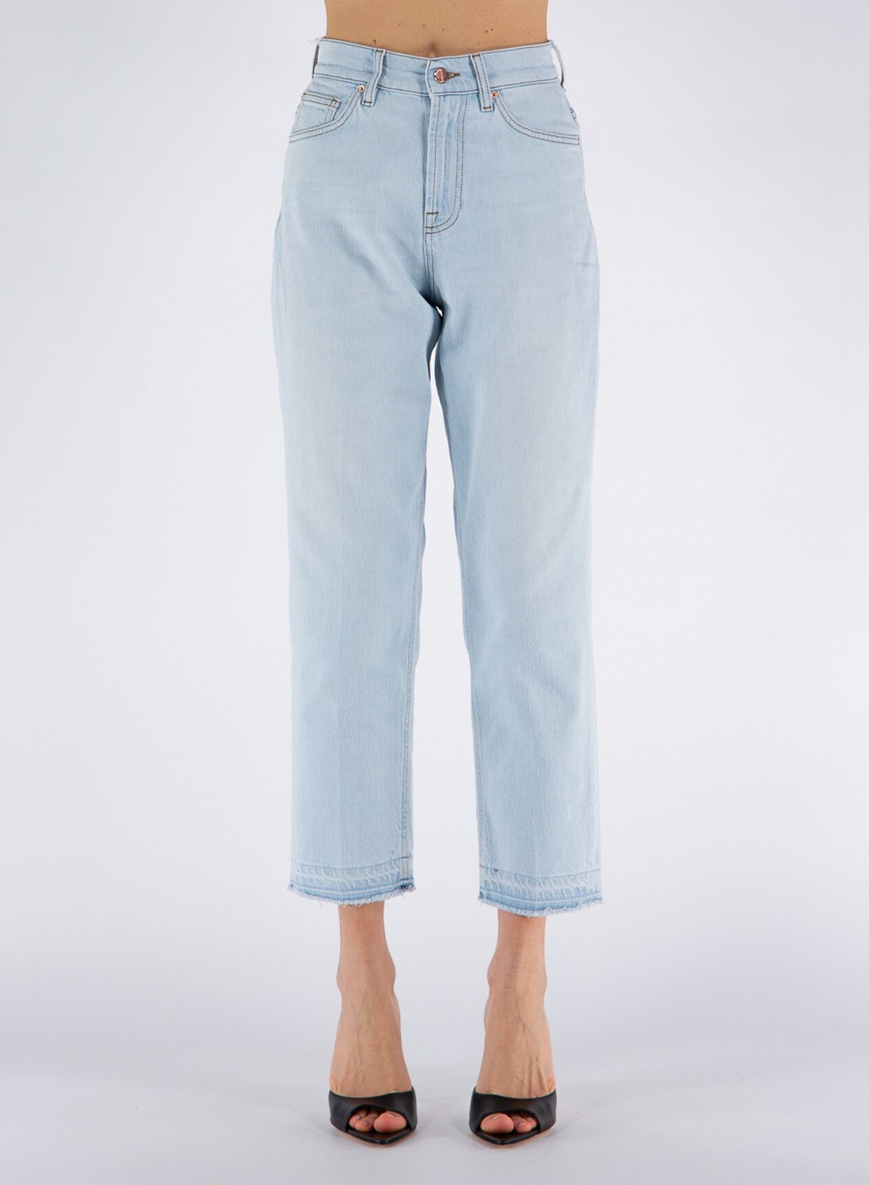 Light Blue Cotton Jeans & Pant