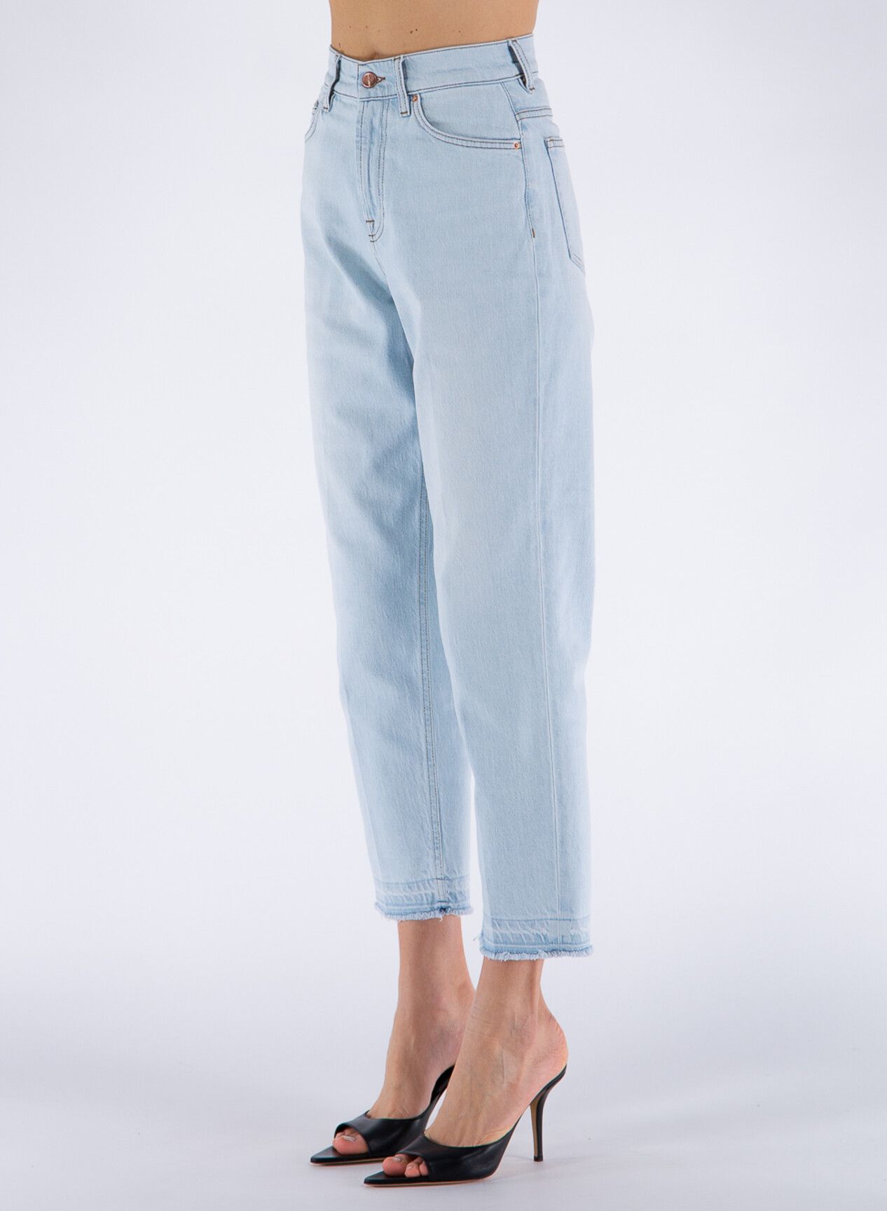 Light Blue Cotton Jeans & Pant