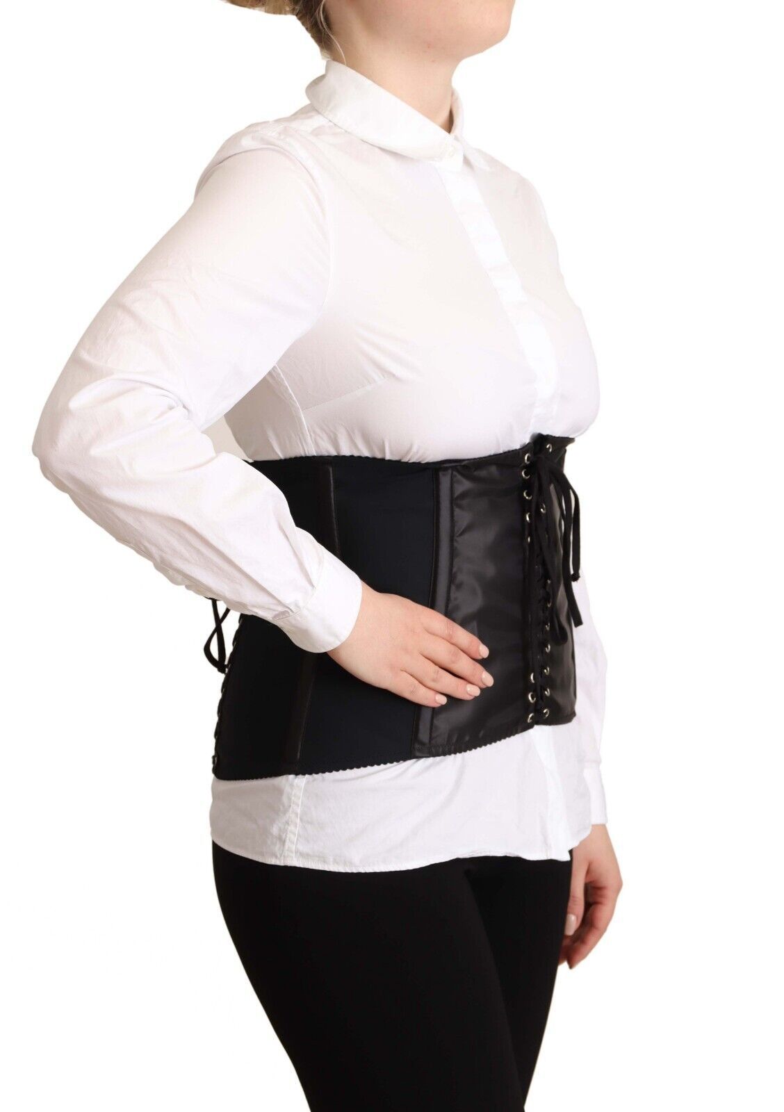 Black Corset Belt Stretch Waist Strap Top