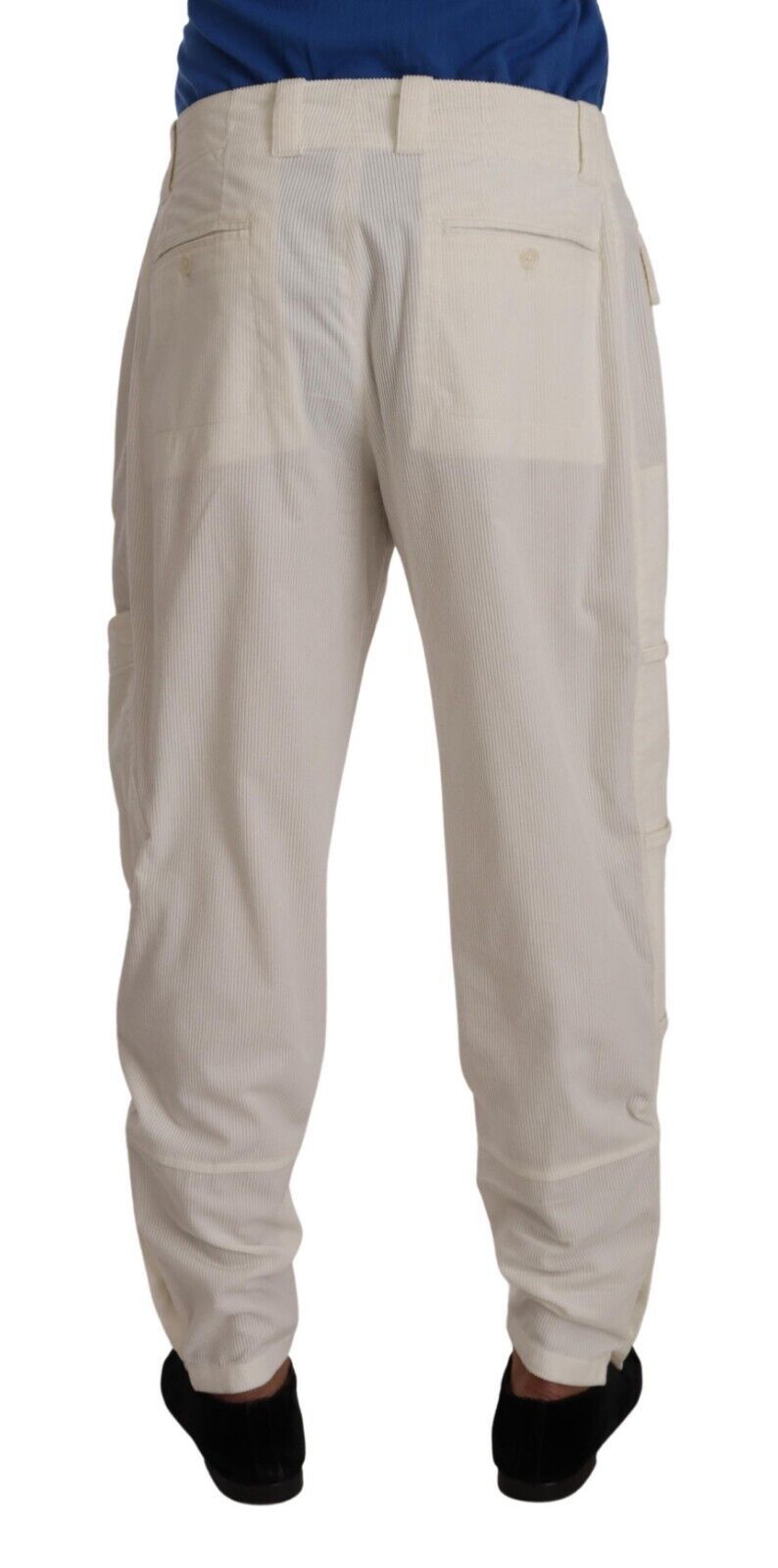 Off White Cotton Corduroy Cargo Pants