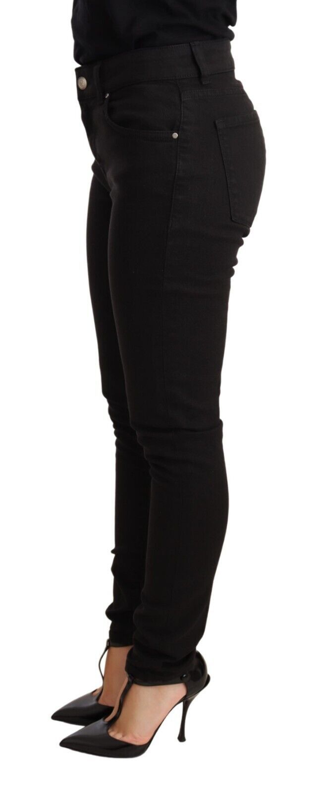 Black Skinny Slim Denim Cotton Stretch Jeans