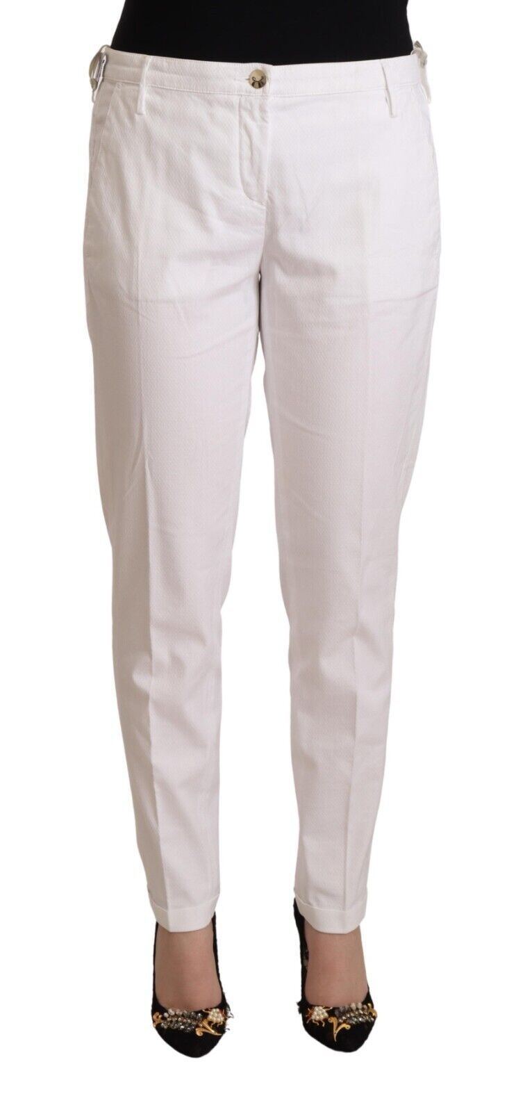 White Mid Waist Tapered Birgitte Pants