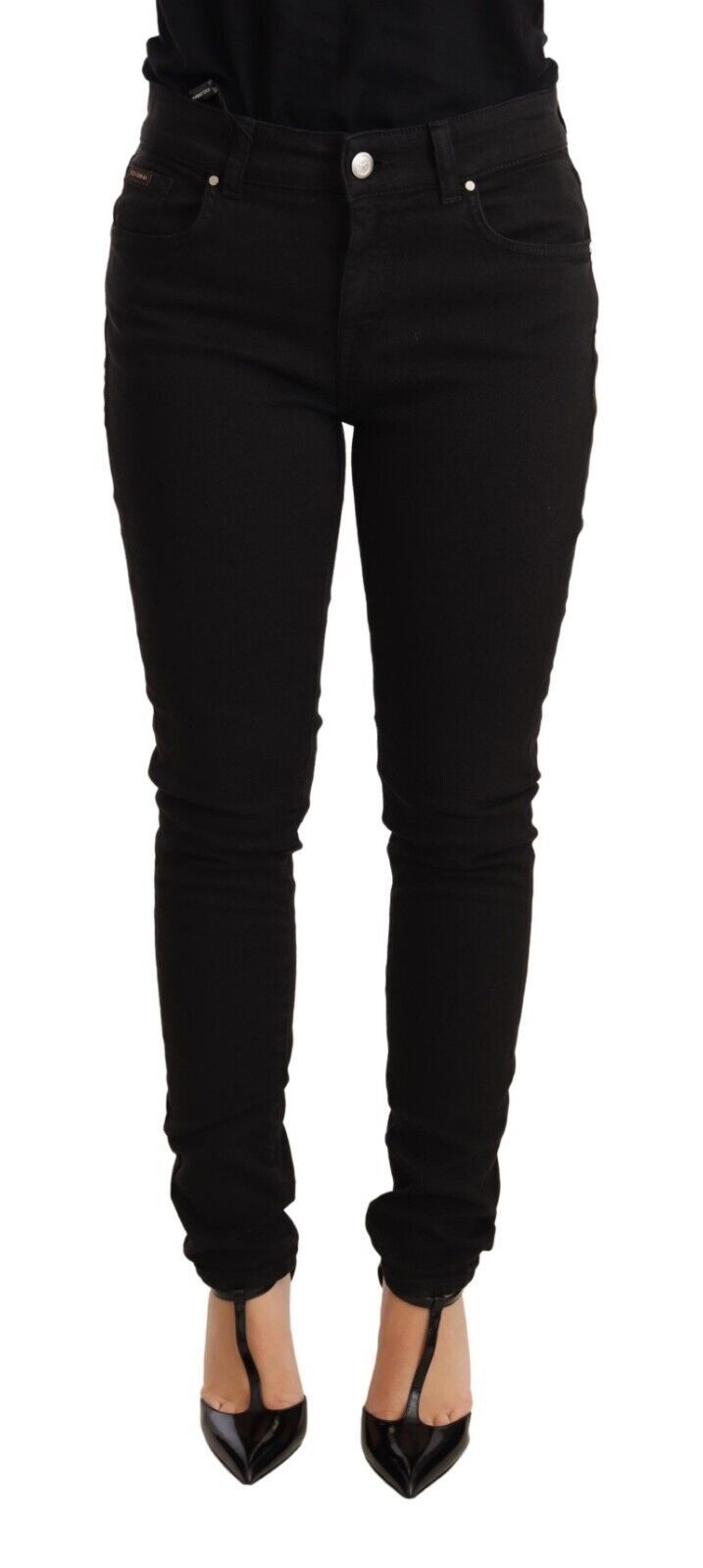 Black Skinny Slim Denim Cotton Stretch Jeans